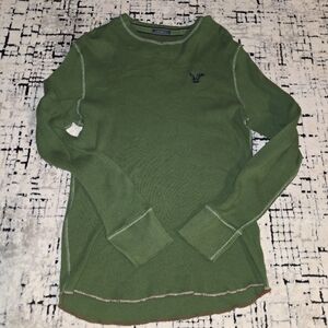 American Eagle Y2K Thermal Long-Sleeve Shirt Grunge Skater Men's L Vintage Fit